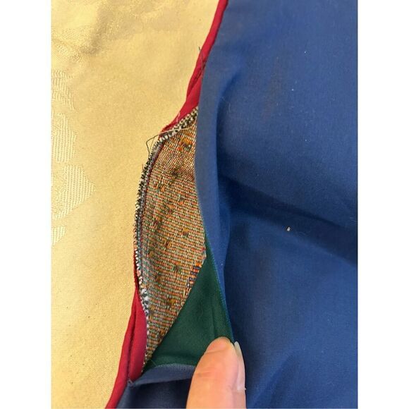 Christmas Tapestry Pillow Case Only 13x16.5" Blue Red - Picture 4 of 6